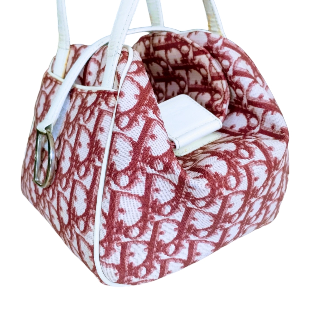 π― Authentic Christian Dior(Made in Italy) Trotter Mini Bag. Pink and White - Picture 8 of 15